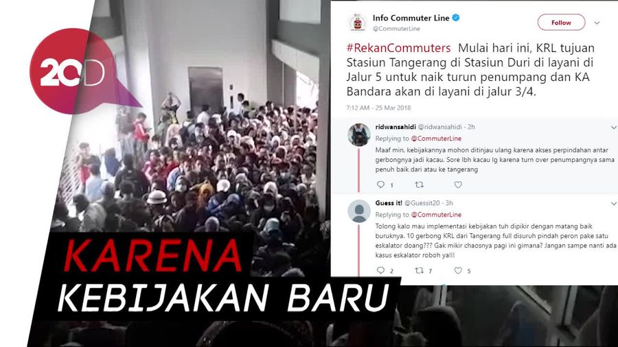 Berdesak-desakan untuk Pindah Peron di Stasiun Duri