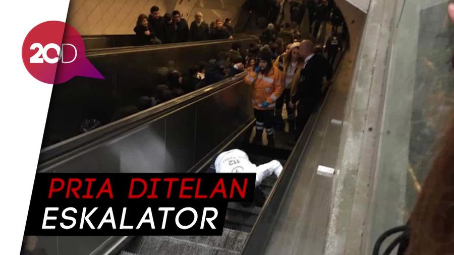 Mengerikan! Eskalator Telan Pria ini Tiba-tiba