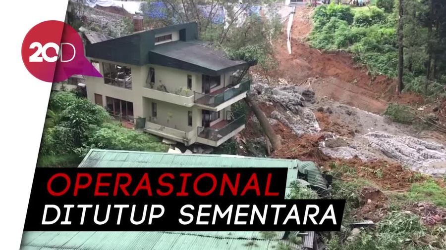 Kamar dan Ruang Genset Puncak Pass Resort Hancur Kena Longsor