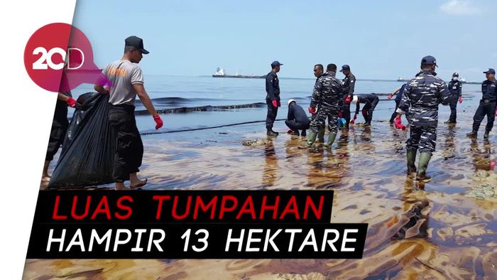 Parah! Ini Potret Teluk Balikpapan Tercemar Tumpahan Minyak