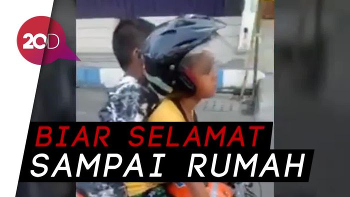 Saat Polisi Kawal Kepulangan Bocah TK Pengendara Motor