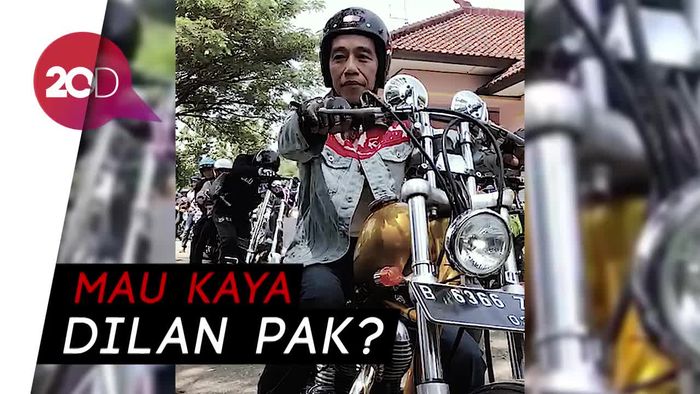 Gaya Jokowi Touring Naik Chopper Emas ke Palabuhanratu