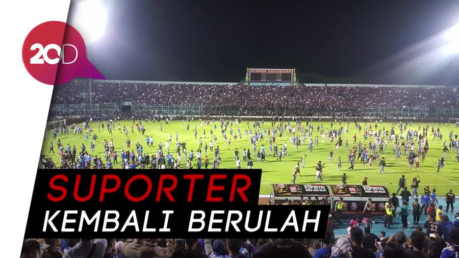 Video Kericuhan Suporter di Laga Arema vs Persib