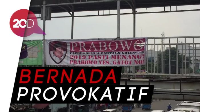 Spanduk Prabowo Yes, Gatot No! Berkibar di Matraman