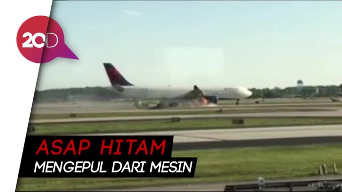 Bikin Deg-degan! Mesin Pesawat Delta Air Lines Terbakar