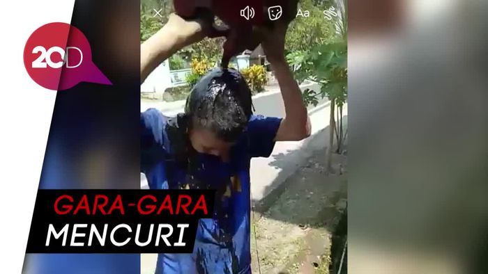 Duh.. Ada Bocah Dihukum Siram Oli Bekas di Kepalanya