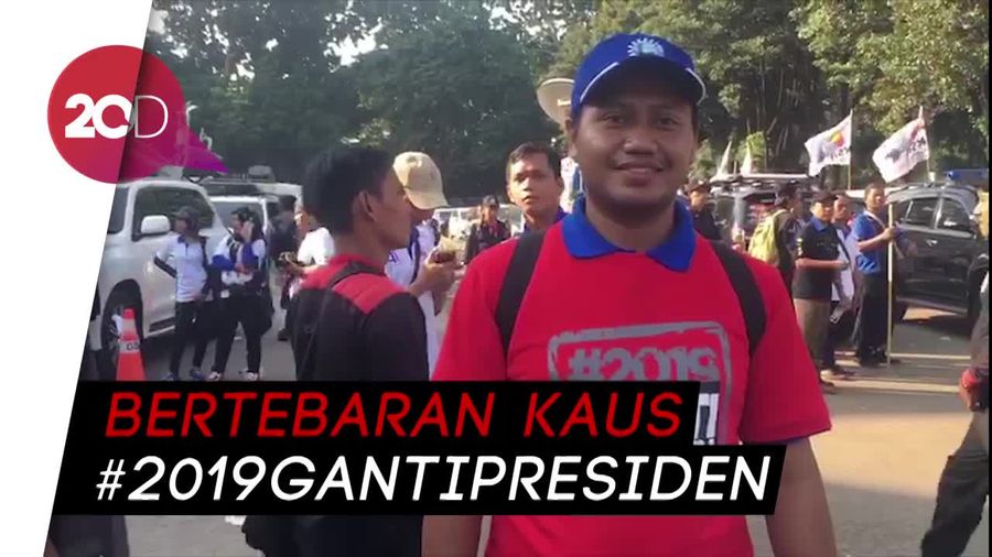 Massa Buruh KSPI Kenakan Kaus #2019GantiPresiden