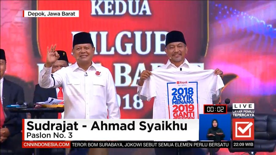 Sudrajat-Syaikhu Pamer Kaos 2019GantiPresiden, Penonton Emosi