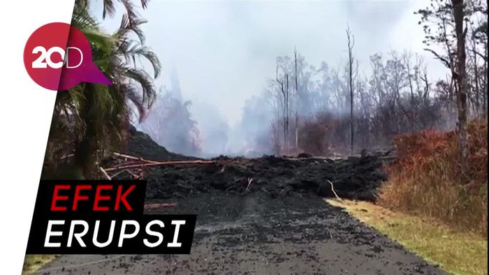 Jalan Terbelah Imbas Meletusnya Gunung Kilauea Hawaii
