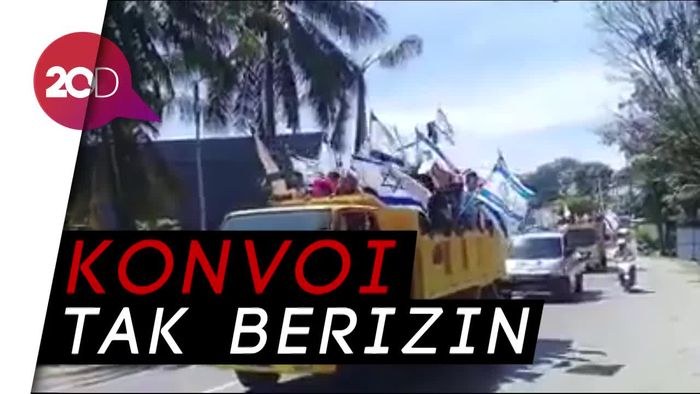 Viral! Aksi Konvoi Kibarkan Bendera Israel di Jayapura