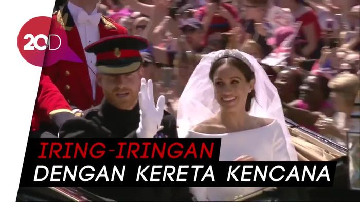 Sorak Sorai Warga Sambut Pengantin Baru Harry-Meghan