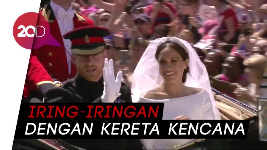 Sorak Sorai Warga Sambut Pengantin Baru Harry-Meghan