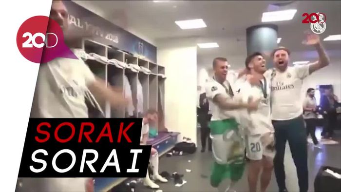 Suasana Ruang Ganti Madrid Pasca Kalahkan Liverpool