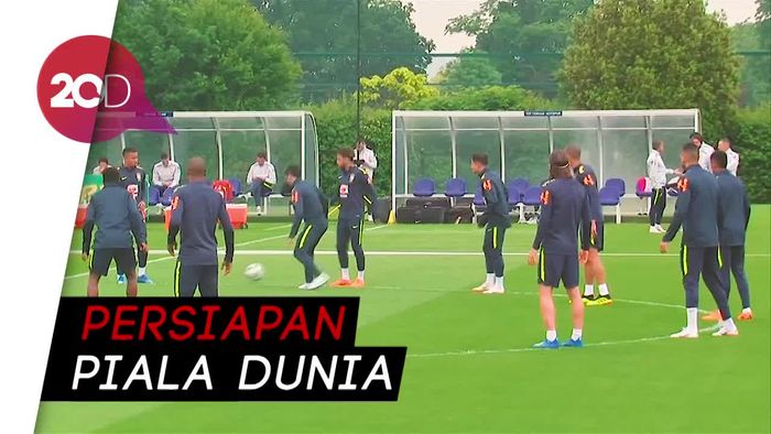 Intip Latihan Skuat Timnas Brasil di Inggris 