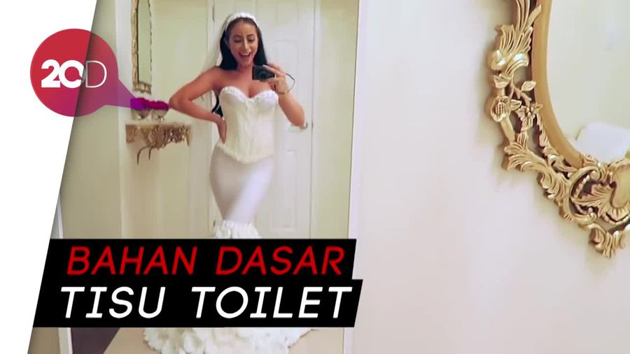 Cantik! Saat Tisu Toilet Disulap Jadi Gaun Pengantin