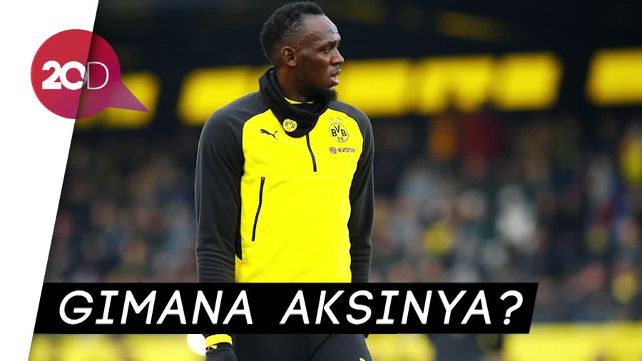 Aksi Usain Bolt Mengolah Kulit Bundar