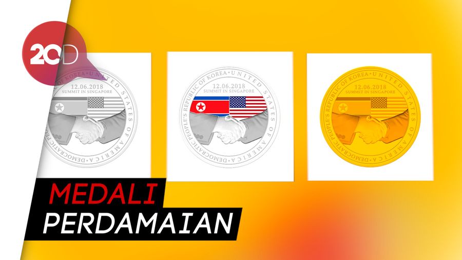 Singapura Luncurkan Foto Medali Pertemuan Trump-Kim
