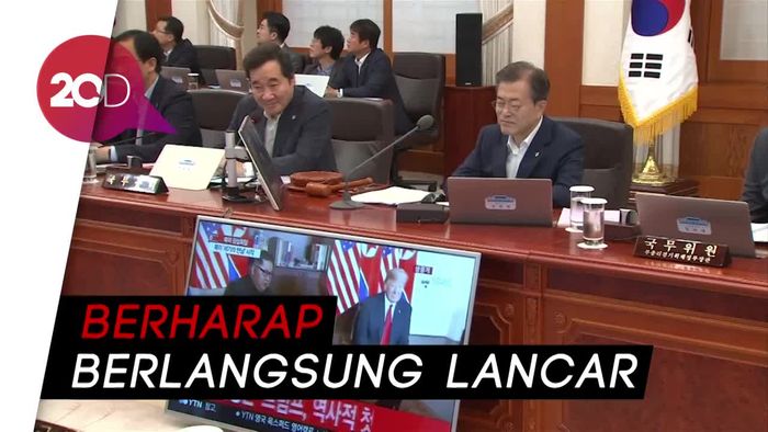 Susah Tidur, Presiden Korsel Nobar Pertemuan Trump-Kim