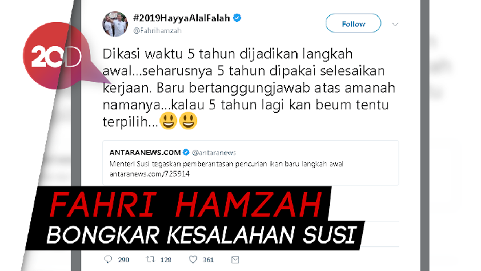 Panas! Fahri Hamzah dan Susi Pudjiastuti Saling Serang