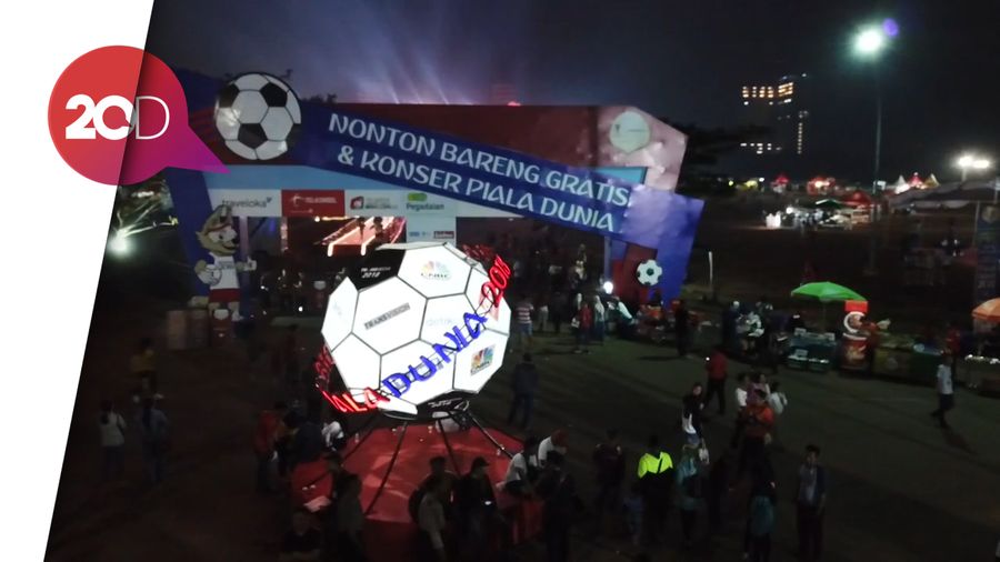 Keseruan Nobar Belgia Vs Inggris dari Lensa Drone