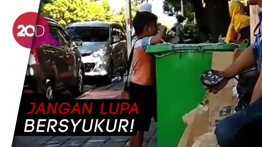 Viral! Bocah Minum dari Sisa Tong Sampah di Bali
