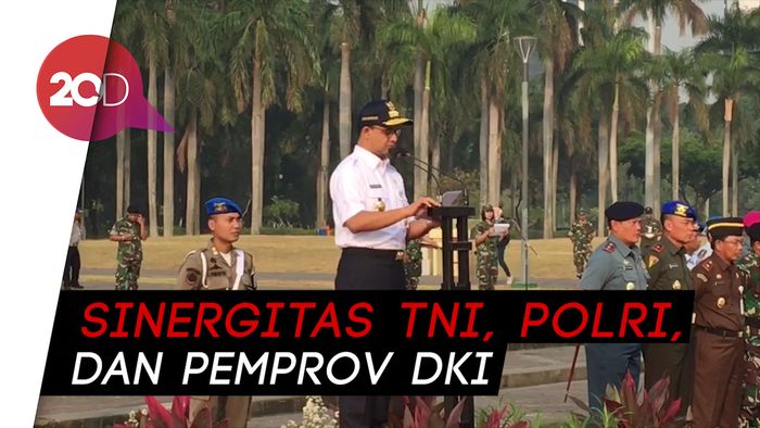 Di Hadapan TNI-Polri, Anies Pimpin Apel Pengamanan Asian Games