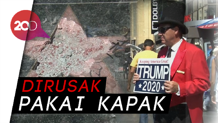 Hollywood Walk of Fame Trump Hancur Tak Berbentuk