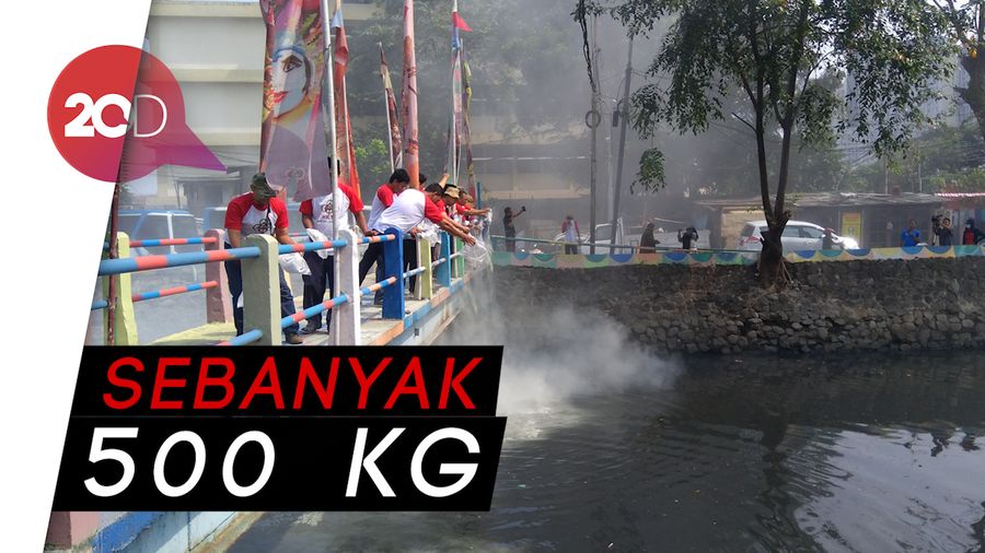 DeoGone, Serbuk Penghilang Bau Ditebar di Kali Item