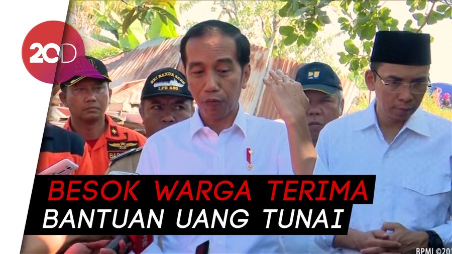 Kompak Berbaju Putih, Jokowi-TGB Tangani Gempa NTB