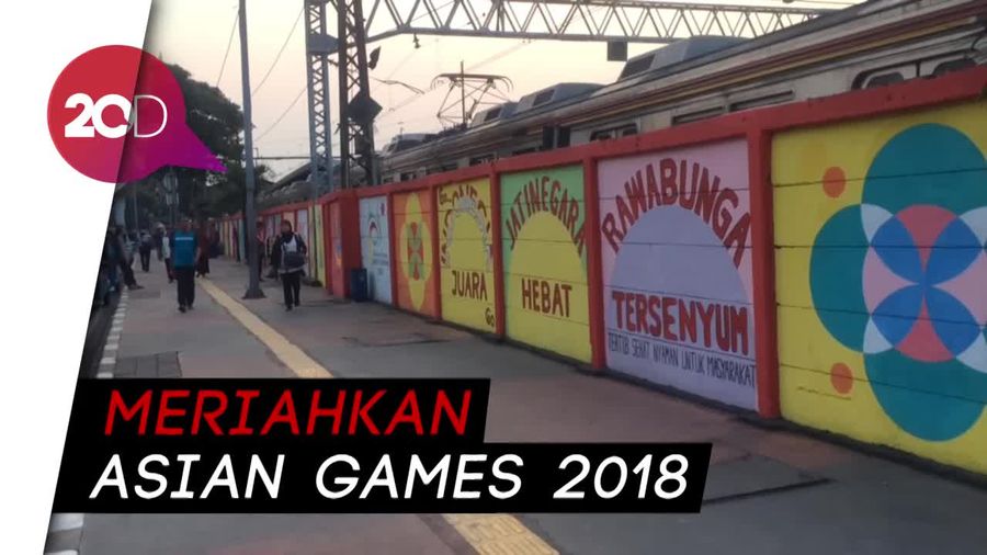 Mural Asian Games Hiasi Tembok Stasiun Jatinegara