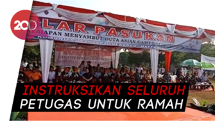 Menkum HAM Gelar Apel Jelang Asian Games di Bandara Soetta