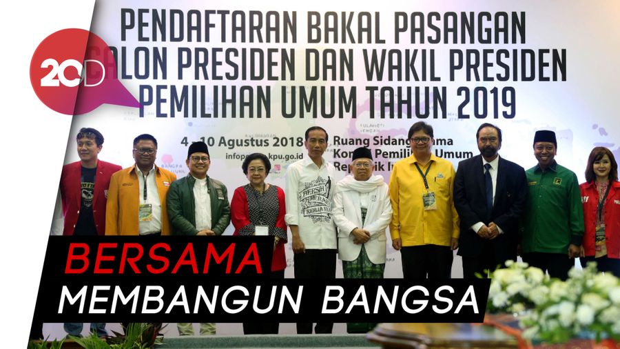 Di KPU, Jokowi Sambut Tantangan Prabowo-Sandiaga