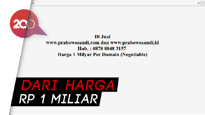 Alamat Situs Prabowo-Sandi Dijual dengan Harga Selangit!