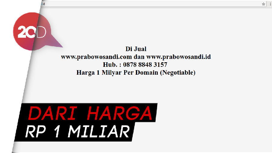 Alamat Situs Prabowo-Sandi Dijual dengan Harga Selangit!