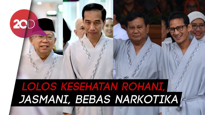 Jokowi-Maruf Amin dan Prabowo-Sandi Lolos Tes Kesehatan