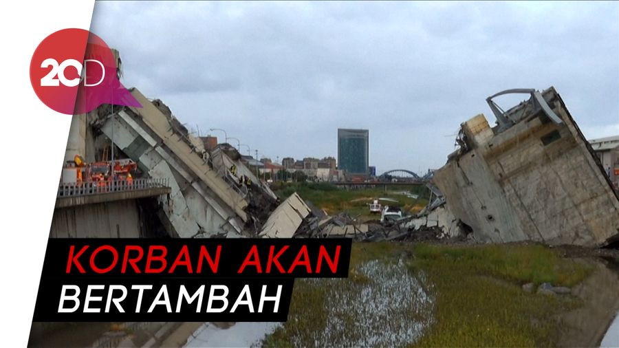 Jembatan Tua Setinggi 50 Meter Ambruk di Italia, 35 Orang Tewas