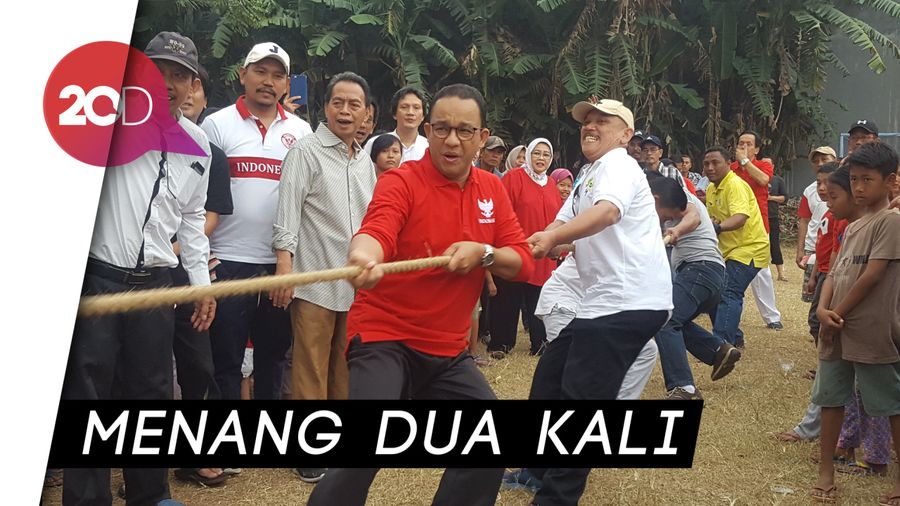 Ikut Lomba Tarik Tambang, Cara Anies Rayakan Kemerdekaan RI