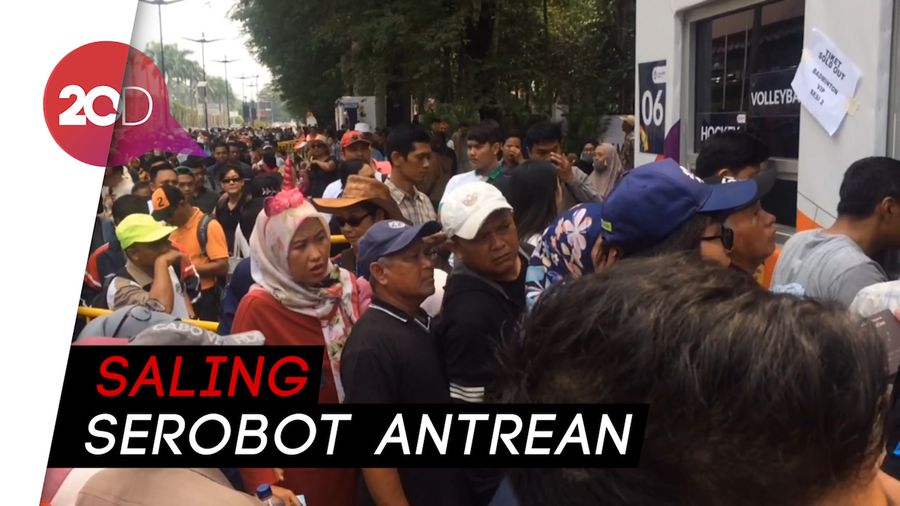  Tidak Tertib! Begini Antrean Tiket Asian Games di GBK