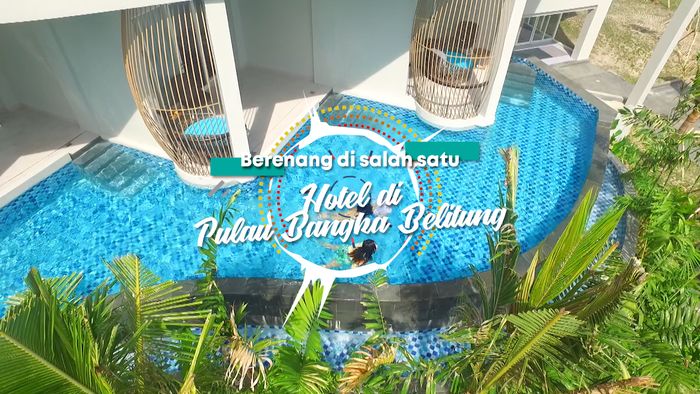 Berenang di Penginapan Pinggir Pantai di Bangka 