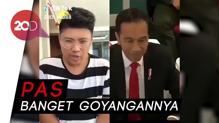 Kocak! Pria Ini Tiru Goyang Dayung ala Jokowi