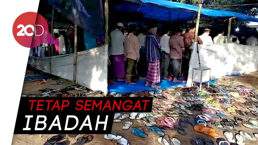 Salat Id di Masjid Darurat, Semangat Warga Lombok Tetap Membara