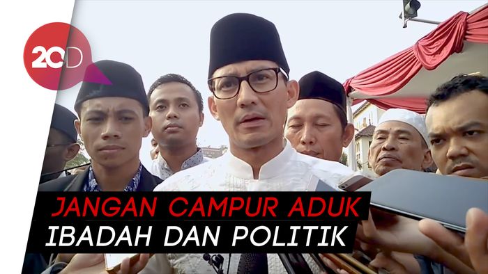 Sandi Tolak Pidato Saat Salat Id di Jatinegara