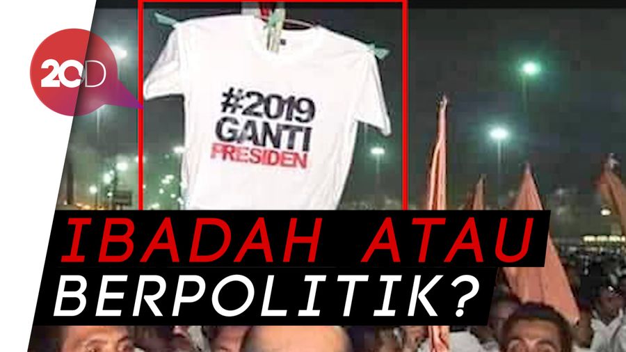 Kaus #2019GantiPresiden Dikibarkan di Makkah Saat Ibadah Haji