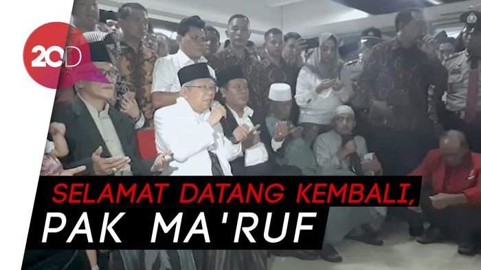 Tiba di Bandara Soetta, Maruf Amin Disambut Ratusan Pendukung