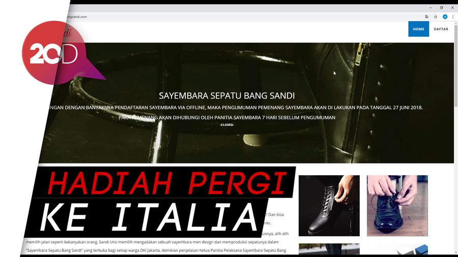 Apa Kabar Sayembara Sepatu Pantofel Sandiaga?
