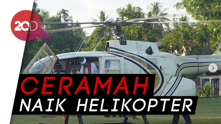 Ustaz Somad Naik Helikopter Saat Isi Ceramah di Sulawesi