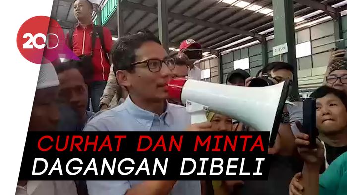 Antusiasme Emak-emak Pedagang Pasar Palembang Didatangi Sandi