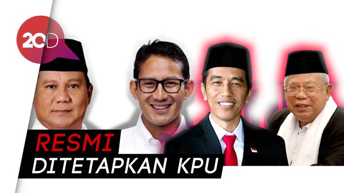 Sah! Jokowi-Ma’ruf dan Prabowo-Sandiaga Sebagai Capres-Cawapres 2019