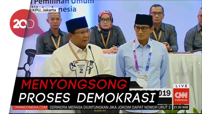 Prabowo Dukung Pilpres 2019 Berlangsung Sejuk dan Damai