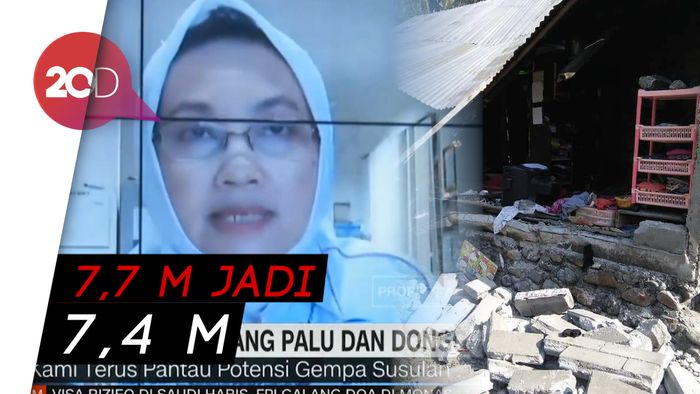 BMKG Memutakhirkan Data Gempa Donggala 7,4 M